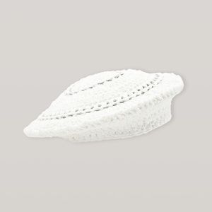 Cotton Knit Beret - Egret